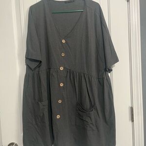 SHEIN Gray Button-Down Mini Dress